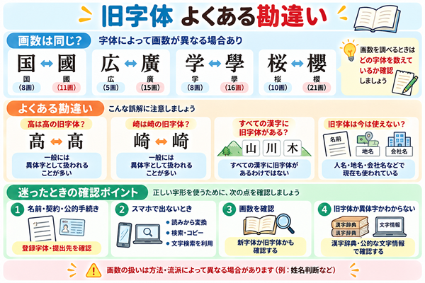 旧字体の画数と髙・﨑などのよくある誤解