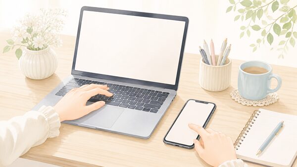 スマホとパソコンでローマ数字を入力するイメージ