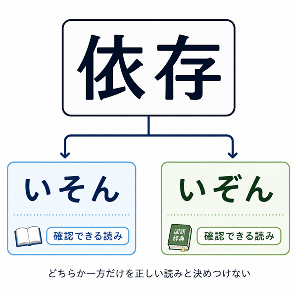 「依存」から「いそん」「いぞん」へ分かれる2つの読み