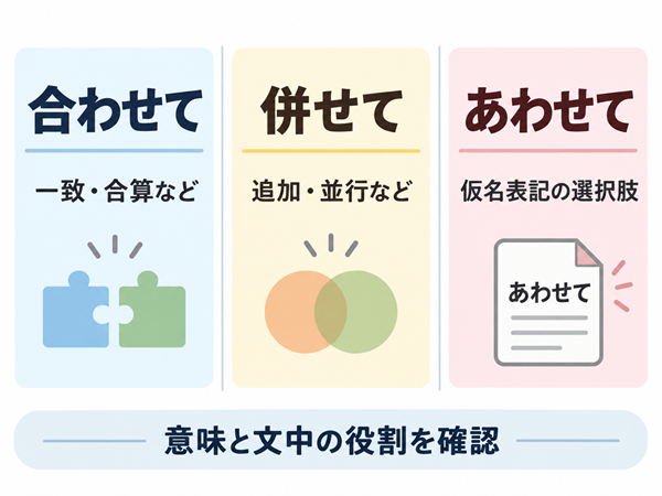 合わせて・併せて・あわせての判断の違い