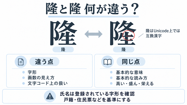 隆と隆の違いと共通点、氏名表記の確認方法