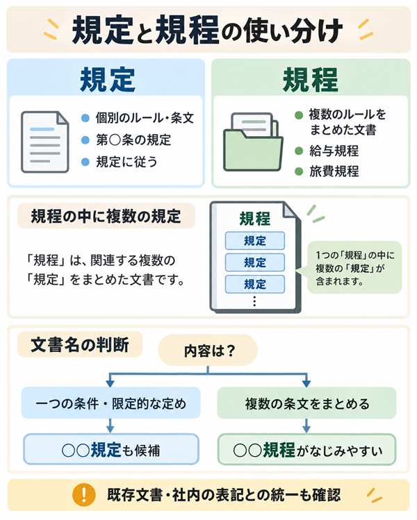 規定と規程の違いと文書名を選ぶ考え方