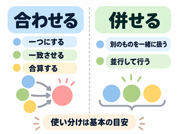 合わせると併せるの基本的な意味の違い