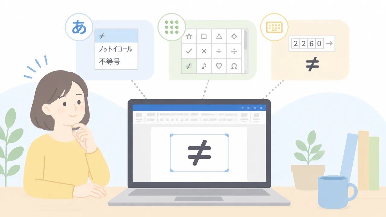 ノットイコールの入力方法を端末別にわかりやすく解説